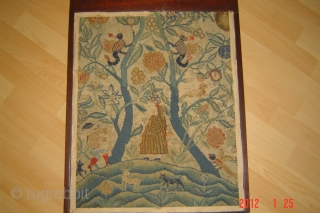 Antique Needlework/pictural
size:58cmx47cm
Wool/erly 17century
Pazyryk antique Amsterdam                            