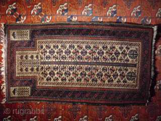 Fine Baluch Prayer Rug. Dated 1886 ? shipping worldwide 123cm x 72cm                     