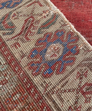This old prayer rug belongs to the Ladik group with a mihrab niche, these carpets are also frequently referred to as “Tulip Ladik” on the grounds of their stylised tulips in the  ...