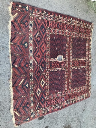 Antique Turkmen Ensi circa 1900's , size: 120 x 165 cm. (there is a hole)                  