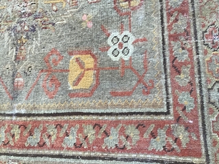 Uyghur antique carpet, East Turkestan, small defect, about a hundred years old                     