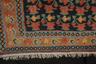 #12999 Antique Bijar Kelim, 266x127cm, Circa 1900, in very good condition apart from a 2cm reweave at one end,as shown in the image, which is very well done. Wonderful colours and a  ...