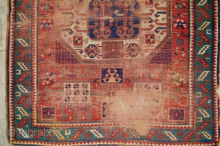 Antique Karachov 181x155cm, 19th Century. Beautiful colours but it is a bit of a project. Hence the excellent price.              