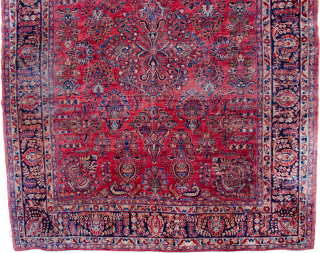 Antique Amercian Saruk 346x270cm, areas of low pile and minute repair. 

More info: https://sharafiandco.com/product/antique-saruk-carpet-346x270cm/

Price plus VAT if in UK and plus shipping           