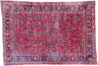 Antique Amercian Saruk 346x270cm, areas of low pile and minute repair. 

More info: https://sharafiandco.com/product/antique-saruk-carpet-346x270cm/

Price plus VAT if in UK and plus shipping           