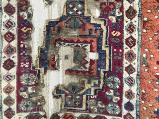 Calling friends of East Anatolian weavings…A well mounted on linen, complete but fragmentary old Yuruk. Actual colors a bit softer…
Write to shivny@yahoo.com for further details.        