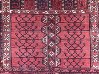 Ersari group Ensi in pretty good condition. 
Floor worthy for those who want to put rugs there.
Hard to get colours right on web, especially for Turkomans… write if further interest.   