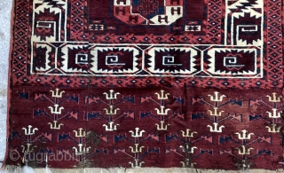 Oooold Yomud Tauk Nuska Main Carpet Fragment                          