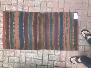 Beautiful Baluchistan double bag with quite the stripe back. Great palette.                      