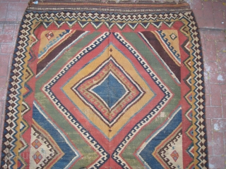 Old Quashquai Kilim with Light Blue                           