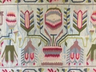 Existing decorative & Rare 19th century (1870-1890 ) Poland,Lithuania Belarus  ~ East Europe tapestry Kilim 
Ref.: polish-Lithuanian commonwealth weaving 
size 340 cm x 160 cm       