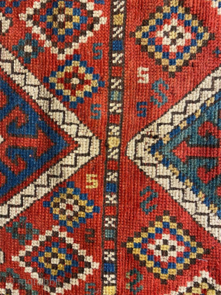 Caucasian rug. Chajili maybe.
Size 110x265 cm.
For more pics or informations ask: gmpdor@protonmail.com; Whatsapp or Signal +393892864446.
I live in Florence, Italy.
Instagram @soulweft; eBay.it woso16.          