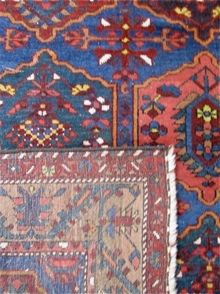 Antique 5' 7" x 9' 5" Bakhtiari on wool foundation; areas of wear  
           Includes shipping       ...