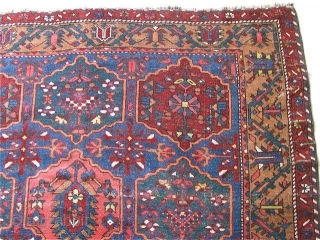 Antique 5' 7" x 9' 5" Bakhtiari on wool foundation; areas of wear  
           Includes shipping       ...