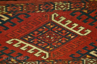 Kizyl Ayak / CONDITION, CONDITION, CONDITION
 Dyrnak Gol Torba, mid 19th c.
Condition; Excellent, with NO Restoration at all. MINT!
Very good dyes with NO Synthetic colors.
Full pile. Asymmetric open right weave, slightly depressed,  ...