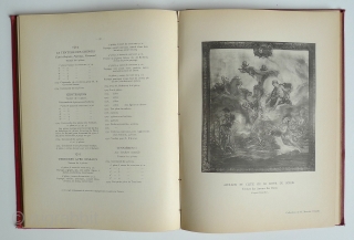 Book. La Manufacture de Tapisseries de Beauvais. M. Jules Badin, Societe de Propagation des Livres D'Art, Paris, 1901. Hardcover; red cloth; no dust jacket; marbleized end papers front and back; 116 pages;  ...