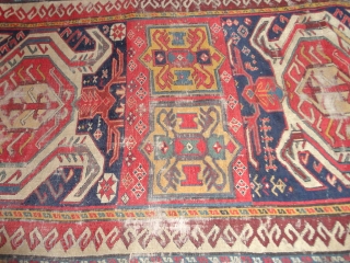   Antique  Lenkoran  about mid 19 th. century 106 X 230 cm.

  Fantastic  colors , some  wear , lose  borders  at  both   ...