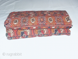     Fine  antique  Tekke Turkmen  132 X 181 cm.
    Velvet lusterous wool,very slight wear in center
    one very small foldwear  ...