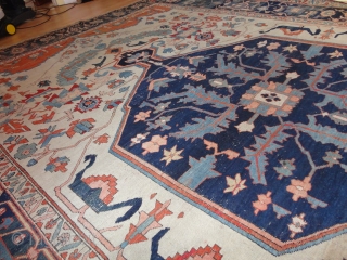 Magnificent  antique  Serapi , Nord-West  Persien  19  th. century  320 X 417  cm.

Fantastique , amasing  colours , quality  wool , fine  weave  ...