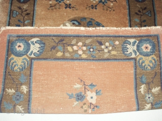 
   19 th. century  Peking chinese rug  98 Y 173  cm.
   Nice  lustrous wool , superb natural colours , slight wear  on   ...