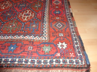   Antique  Northeast Persian  Quchan Kurd  19 th. century  141 X 178  cm. with  superb  natural colours , no  wear with  some  ...