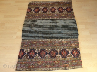 Unique  magnificent  antique  Shasawan double  Mafrash 114 X 153  cm.
Signt  Saheb  Mousharaf  , dated  1254  /  1836  Fantastic  colours  ...