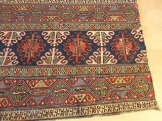 Unique  magnificent  antique  Shasawan double  Mafrash 114 X 153  cm.
Signt  Saheb  Mousharaf  , dated  1254  /  1836  Fantastic  colours  ...