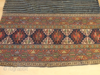 Unique  magnificent  antique  Shasawan double  Mafrash 114 X 153  cm.
Signt  Saheb  Mousharaf  , dated  1254  /  1836  Fantastic  colours  ...