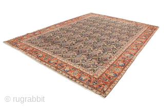 Jozan - old Persian Carpet 372x277

Size: 372x277 cm
Thickness: Medium (5-10mm)
Oldness: 80-100 (Antique)
Pile - Warp: Wool on Cotton
Node Density: about 220,000 knots per m²
email: carpetu2@gmail.com
         