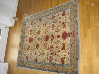 Old Ziegler Carpet - dated 1893 - fragmented condition - moth bites/holes - very soft and glossy wool - freshly washed - piece looks a bit jounger - I have no clue,  ...