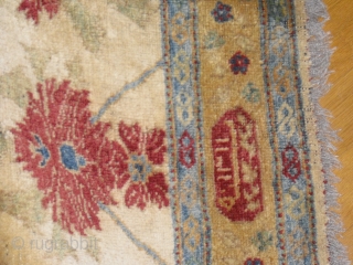 Old Ziegler Carpet - dated 1893 - fragmented condition - moth bites/holes - very soft and glossy wool - freshly washed - piece looks a bit jounger - I have no clue,  ...