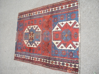 Shavak - Old/ Antique Anatolian Kurdish Carpet Fragment - Size: 150 cm x 108 cm - dirty, would benefit from a wash           