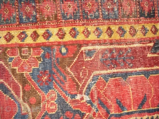 Beshir Fragment - antique 1850 - very glossy wool - velvety - size: 94 x 50 cm
must be from a huge Beshir main carpet         