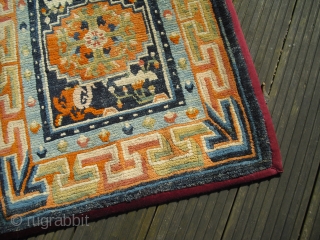 Old Tibetan (maybe around 1920?) mat in good condition - Size: 67 x 80 cm, shipping worldwide possible               