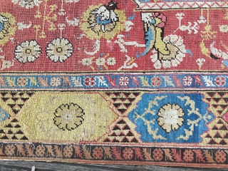 Antique Ottoman Transylvanian long rug in a sad condition
from the 17th century
needs a professional wash                  