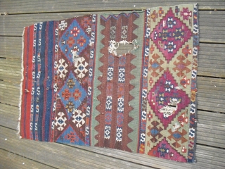 Antique Anatolian Kilim Fragment - probably 19th century - Size: 69 cm x 105 cm (Malatya)                 