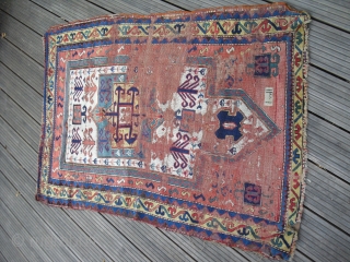 Small Prayerrug Karachoph Fragment - early piece - around 1840 - very soft wool - great colours                