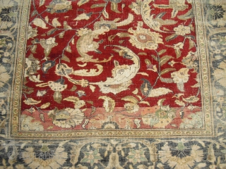 Old/Antique silk rug - I have no idea about the age and the origin - maybe from India around 1900? I would be happy to learn more about this worn piece. It's  ...