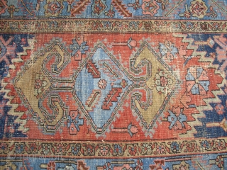 Heriz - Serapi Fragment/ small rare rug/ around 1900 - great natural colors - still elegant - professional washed/ Size: 105 x 150 cm         