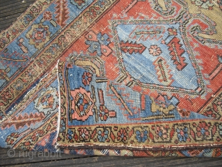 Heriz - Serapi Fragment/ small rare rug/ around 1900 - great natural colors - still elegant - professional washed/ Size: 105 x 150 cm         