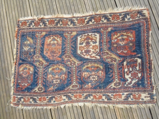 Afshar bagface fragment - 19c - very soft handle - even thin + fine waive - very nice small bag (Size: ca. 43 x 66 cm)       