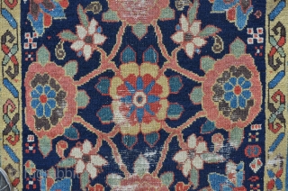 Antique NW Persian Carpet, ca.1800, 407 x 106 cm, great colors and beautiful Mina Khani design.                 