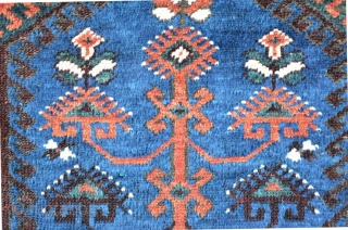 South-West Anatolian Carpet with a Megri like field design (possibly a Dosemealti?), 160 x 110 cm, exceptional colors, including a magic turquoise green. Oxidized brown with relief like effect. The shining of  ...