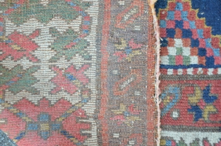 Moghan Fragment ca.1800 with fantastic colors. As found condition, unwashed. 205 x 83 cm                   