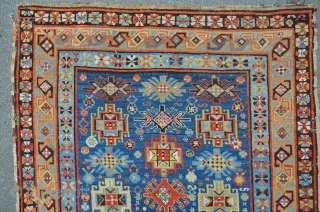 North east Caucasian carpet, original condition, clean, 234 x 140 cm, wide range of lovely colors.                 