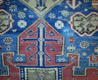 Caucasian carpet with rare designed Medaillons. 278 x 142 cm                       