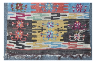 Anatolian Kilim, 307 x 73 cm, brilliant colors, ca.200 years old.                      