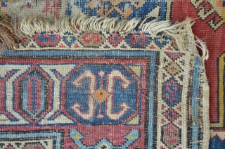 Caucasian Carpet from the Kuba region, rare beautiful design, 205 x 131 cm                    