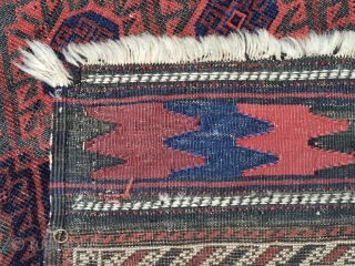 Antique Baluch with nice kilim ends, equally corroded brown, 178 x 98 cm                    