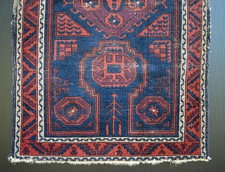 Antique Baluch with Bergama, Karachoff and Chinese influence. Great Purple                       